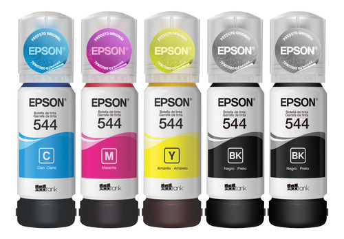 2 Pretas + 3 Coloridas Original Epson 544 P/ L3150 L5190