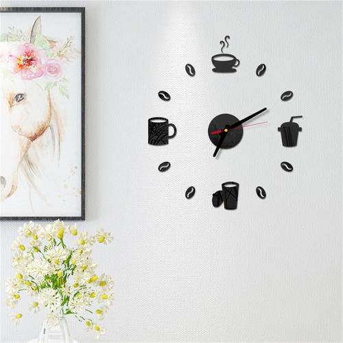 Reloj Adhesivo De Pared Con Forma De Espejo Acrílico Con Núm
