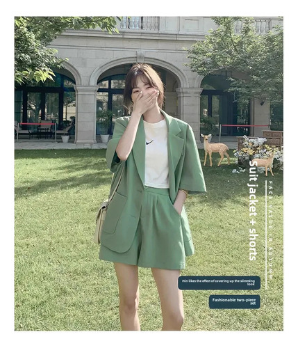Traje Casual Para Mujer, Conjunto De Chaqueta Y Pantalones C