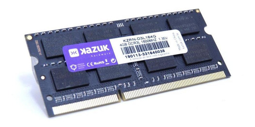 Imagem 1 de 4 de Memória 4gb Notebook Kazuk - 1600 Mhz Ddr3l Ram Kzrn-d3l164g