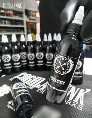Imagen 2 de 7 de Tinta Tattoo Extreme Liner Black X 1oz Tatuajes Tatuar