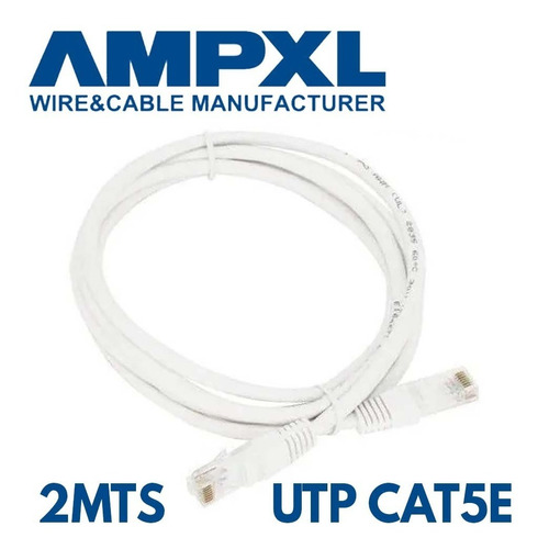 Cable De Red Utp Patch Cord Ampxl Cat5e Certificado 2 Metro.