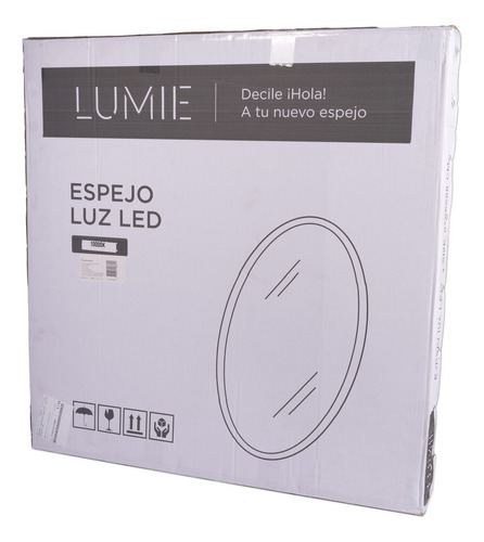 Espejo Luz Led 80cm Redondo Digital Inteligente Táctil Kaval Marco Gris