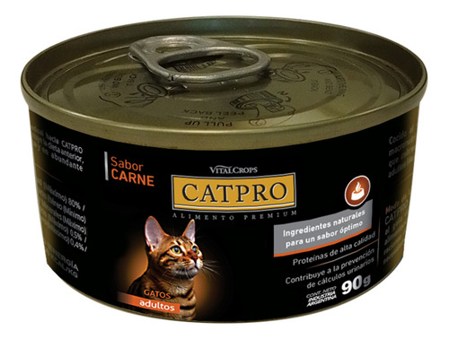 Imagen 4 de 4 de Alimento Húmedo Catpro 36 Latas 90 Gr. Sabor Carne