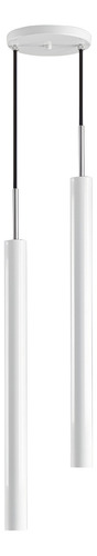 Pendente Tubo Duplo Alumínio P/ Lâmpada Mr11 Gu10 St1697 Estrutura Branco