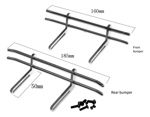 Kit De Parachoques Rc Bumper De Metal Para 1/10 Rc Crawler S