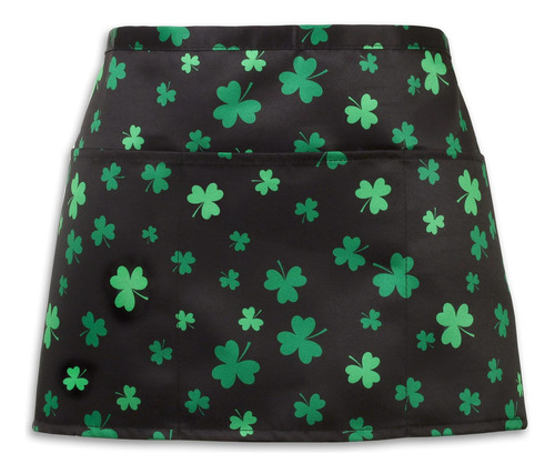 Shamrock St. Patricks Day Delantal De Media Cintura Con 3 Bo