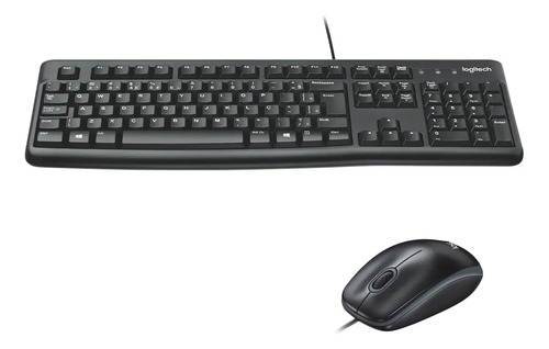 Combo Teclado e Mouse com fio USB Logitech MK120 Layout ABNT2