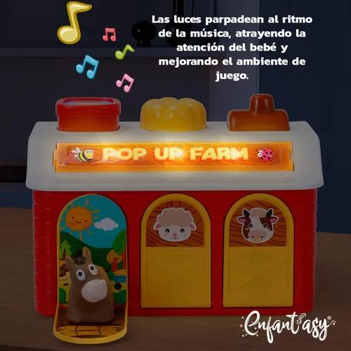 Juguete Granja Musical Pop Up Con Música Y Luces Piano