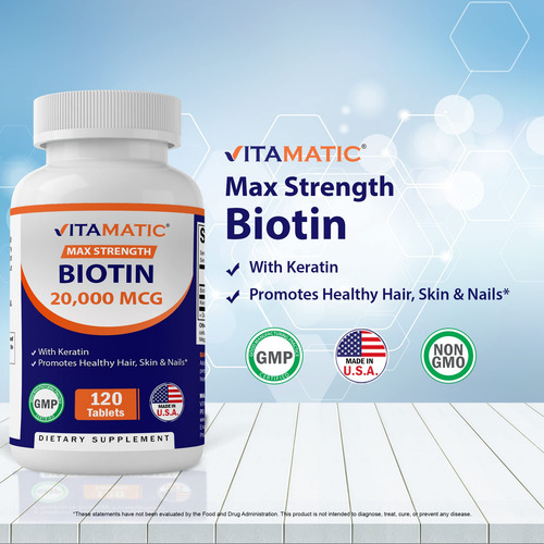Biotina De Alta Potencia Vitamatic 20000 Mcg (20 Mg) Con Que