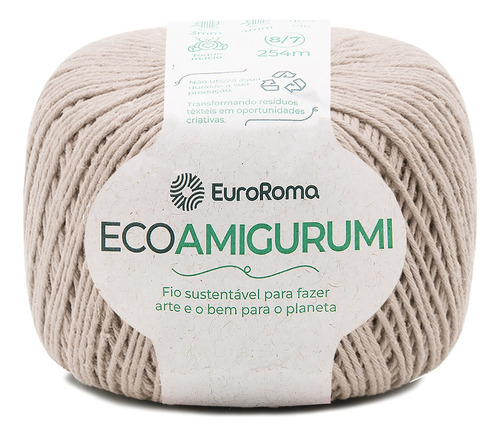 Fio Ecoamigurumi Euroroma 254mts 160g 254mts Crochê Tricô Cor Nude