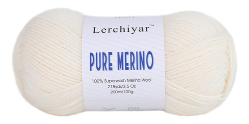Lerchiyar Pure Merino Hilo 100 % Lana Para Tejer Hacer 3.5