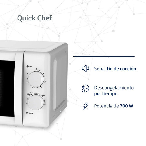 Microondas Bgh B120m20 Mecánico Quick Chef Blanco 20 Litros