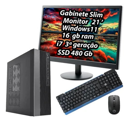 comprar Mini Cpu Com Monitor 21 Intel Core I7 16gb Ssd 480 Windows11
