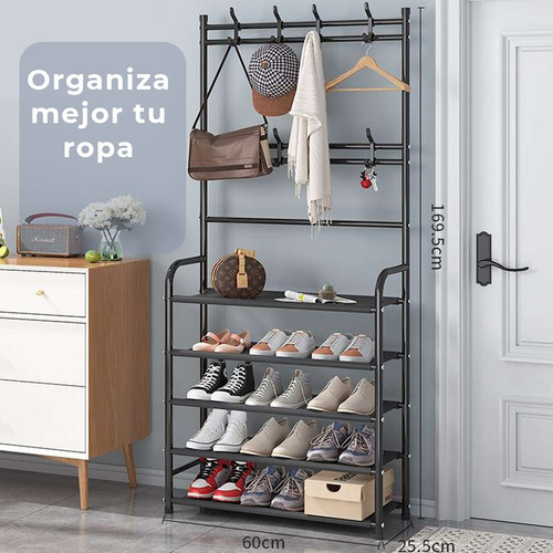Organizador Perchero Y Zapatera Multifuncional Con 4 Niveles