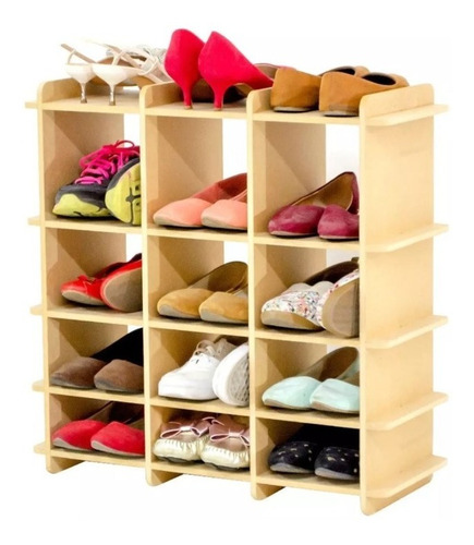 Rack Organizador De Zapatos /zapatillas 15 Pares Madera 9mm 