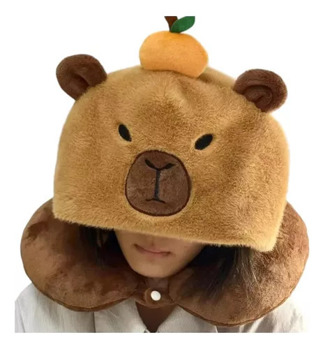 Y1b Almohada De Viaje Con Gorro De Felpa De Capibara