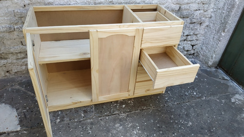 Imagen 2 de 10 de Bajo Mesada De Madera Pileta Bacha Cocina Guias Metalicas !