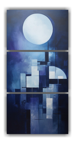 30x60cm Cuadros Abstractos Reflejan Serenidad Luna Amarillo 
