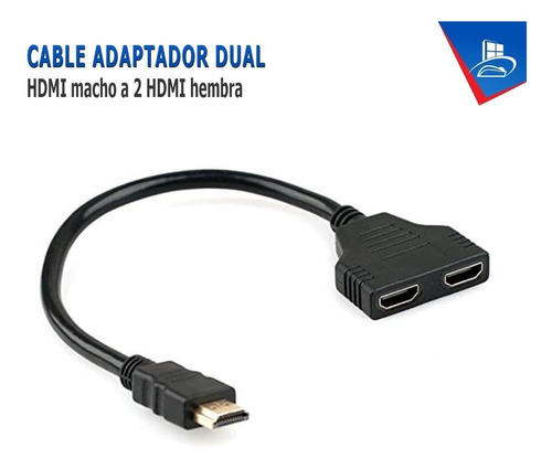 Cable Spiltter Hdmi A 2 Hembras Hdmi Para 2 Monitores 