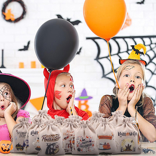 Bolsas De Regalos De Halloween Bolsa Con Cordón De Halloween
