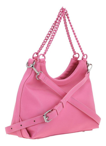 Bolso Baguette Barbie Gorett Br25006-p Con Cosmetiquera Rosa Lisa Oro Rosa