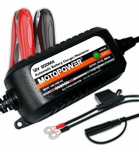 Cargador De Batería De 12v 800ma Motopower Mp00205c Auto