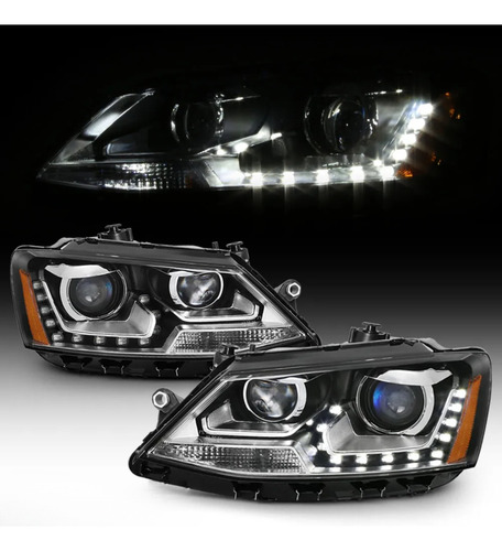 Juego Faros Deportivos Lupa Y Led Jetta Mk6 11-18 Kitmk6cr