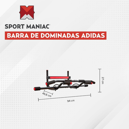 Imagen 4 de 5 de Barra Ejercicio Dominadas adidas Multifuncion Sport Maniac
