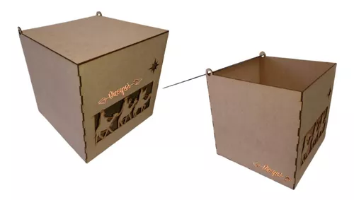Cajas de madera Hernández - Caja de MDF sin pintar 30x30 y 12 de alto
