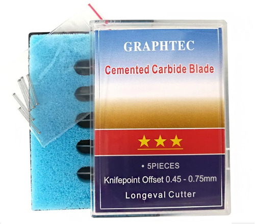 Imagem 2 de 4 de Kit 10 Lâminas Graphtec Cb09 Cta Carboneto Tugstênio De Aço