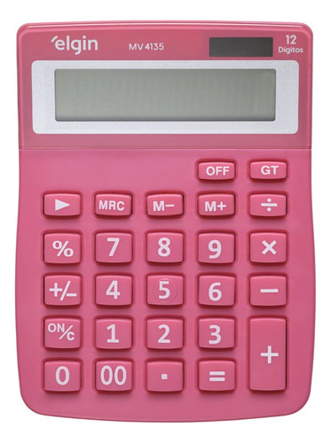 Calculadora De Mesa Elgin 12 Digitos Rosa Mv4135