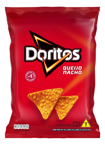 Salgadinho De Milho Queijo Nacho Doritos Pacote 210g