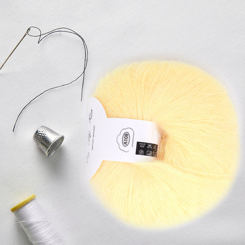 Popular Suave Mohair Pashm Punto Angora Hilo De Lana Largo C