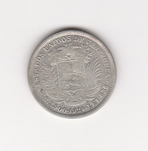 Moneda Venezuela 50 Céntimos 1924 Vf