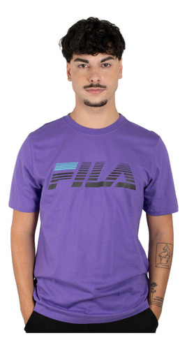 Remera Fila Urban Block Hombre Moda Violeta