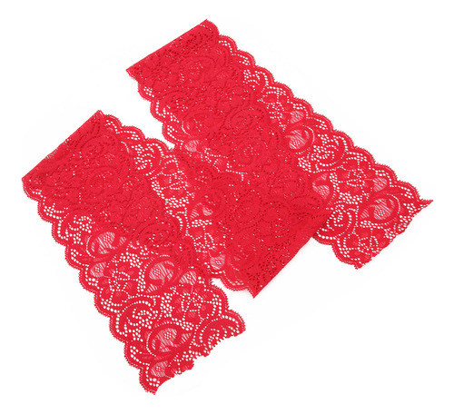 Cinta De Encaje Negro, Color Rojo, Elástico De 10 Yardas Y 3