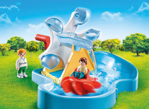 Figura Armable Playmobil 1.2.3 Carrusel Acuático 8 Piezas