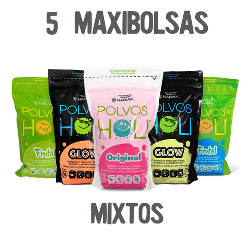 5 Botes De 650 Gr Polvos Holi  Colores Deportivos Magicos 