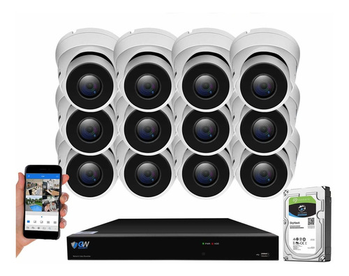 Gw Security 16 Canal Poe Nvr Ultrahd 4k Sistema Camara Ai Ip