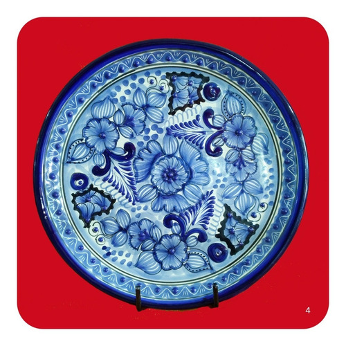 Imagen 10 de 10 de Los Más Vendidos!!! Plato De Talavera Poblana Azul 25 Cm Plt