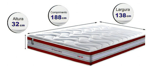 Cama inBox Colchão Select Firme cor vermelho colchão casal 138cm x 188cm