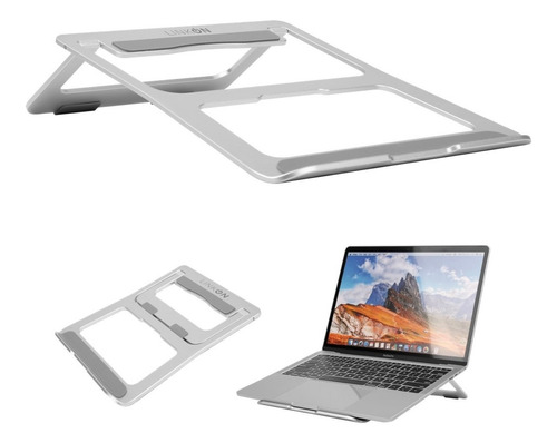 Soporte Base Alzador Aluminio Para Macbook Notebook 10 A 17 