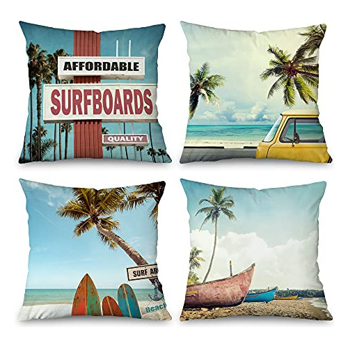 Fundas Decorativas Cojines De Playa De Verano 18x18 Pul...