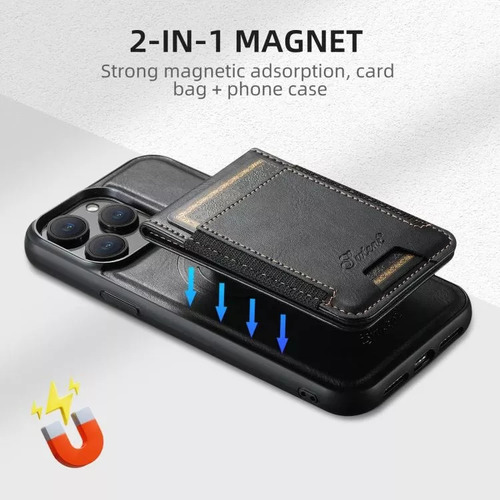 Capa Tipo Carteira De Couro Removível Para iPhone 16e