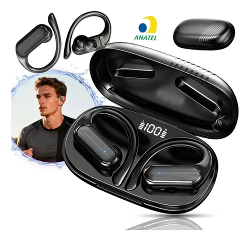 Fone de Ouvido Esportivo JSKJ A520 TWS com Bluetooth e Gancho IPX5 - R$ 66,93