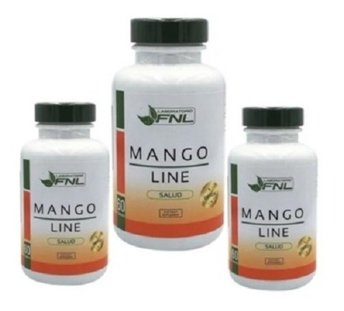 Mango Line 180 Caps 3 Frascos 60 Caps C/u Diabetes Sobrepeso