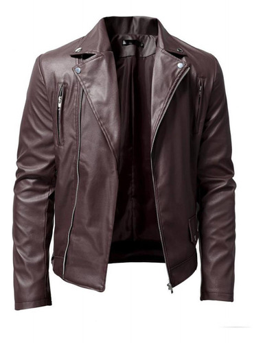 Chaqueta De Cuero B Para Hombre, Cuello Alto, Estilo Punk, E