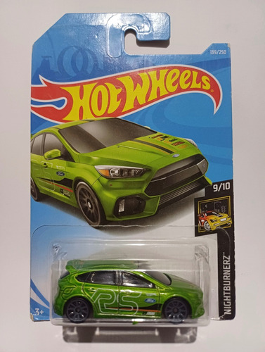 Hot Wheels 2019 Basic Mainline Nightburnerz: Ford Focus Rs Verde-limão