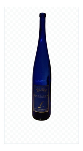 Gran Botella Francesa De Vidrio Azul